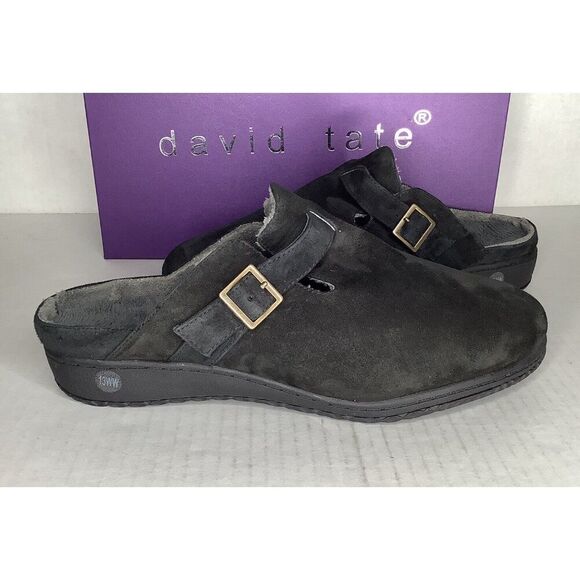 David Tate Women's 13WW Calm Black suede slipper - Picture 4 of 6